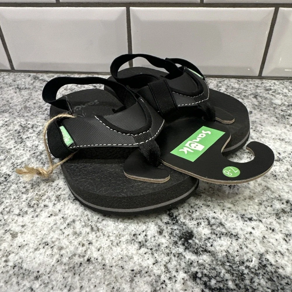 Sanuk Root Beer Cozy Baby Toddler Flip Flop Sandal 7-8 Slingback Water Beach New